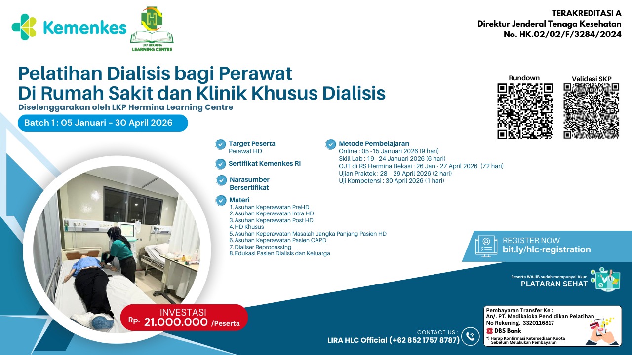 Pelatihan Dialisis bagi Perawat di RS dan Klinik Khusus Dialisis